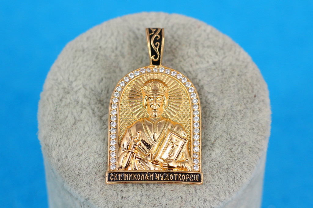 Ладанка Xuping Jewelry в форме арки с камнями святой Николай 3 см золотистая
Ладанка Xuping Jewelry в форме арки с камнями святой Николай 3 см золотистая