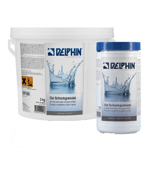 Delphin "Oxi-шок" 1кг. Средство обеззараживания воды в бассейне на основе органического хлора в гранулах
Delphin "Oxi-шок" 1кг. Средство обеззараживания воды в бассейне на основе органического хлора в гранулах