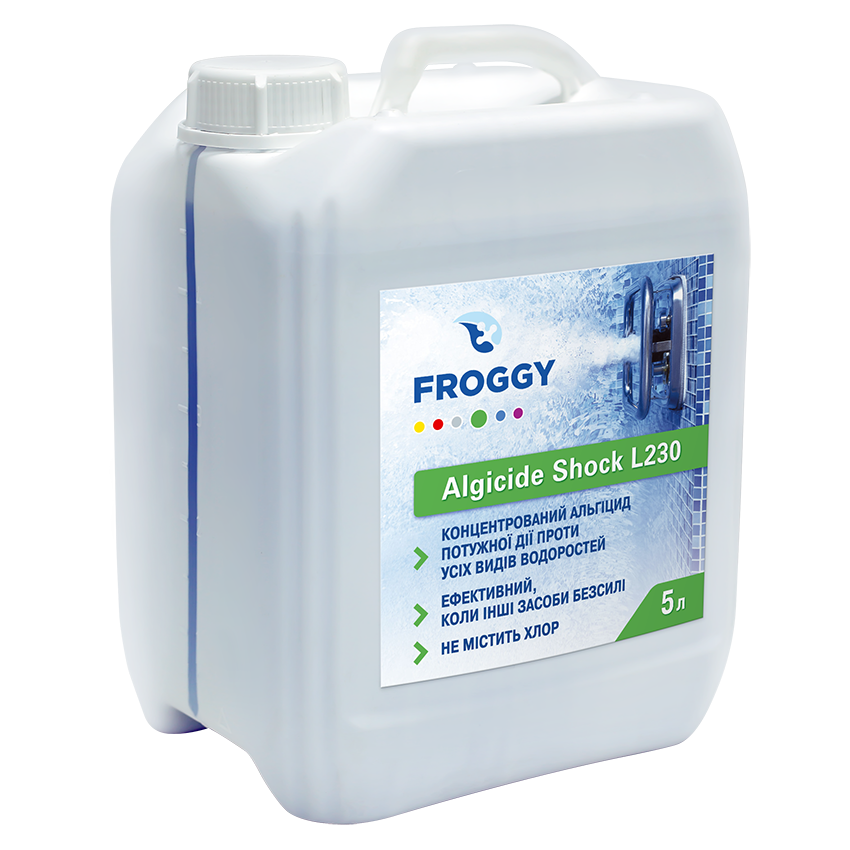 Средство против водорослей шоковое быстродействующее. Альгицид шоковый Froggy Algicide Shock L230, 5 литров
Средство против водорослей шоковое быстродействующее. Альгицид шоковый Froggy Algicide Shock L230, 5 литров