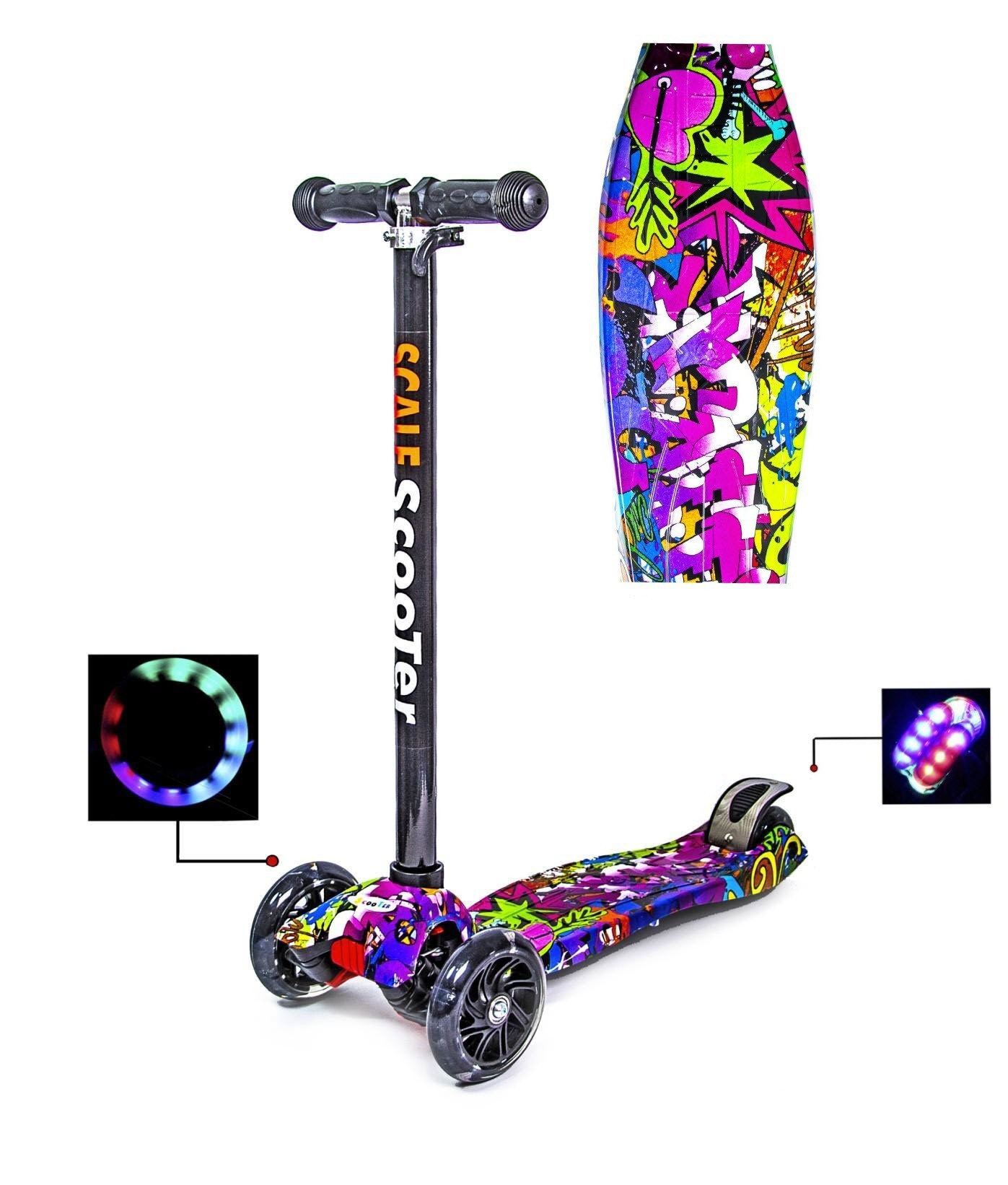 Самокат детский трехколесный MAXI Scale Scooter Graffiti Граффити Светящиеся колеса Съемный руль от 3 до 7 лет
Самокат детский трехколесный MAXI Scale Scooter Graffiti Граффити Светящиеся колеса Съемный руль от 3 до 7 лет