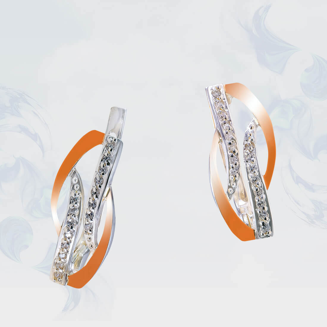 Серьги из серебра с золотыми вставками SilverUA модель 197 
Серьги из серебра с золотыми вставками SilverUA модель 197