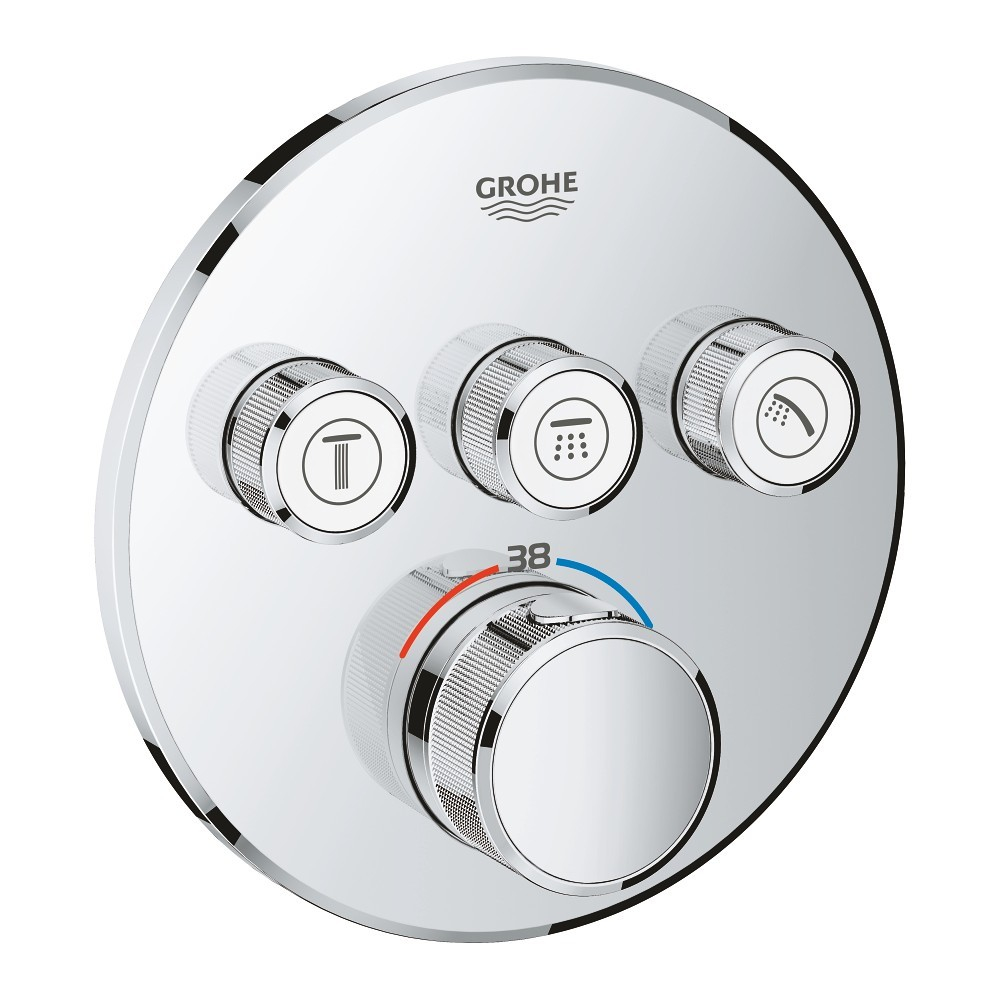 Внешняя часть термостатического смесителя для душа Grohe Grohtherm SmartControl 29121000 на три потребителя
Внешняя часть термостатического смесителя для душа Grohe Grohtherm SmartControl 29121000 на три потребителя