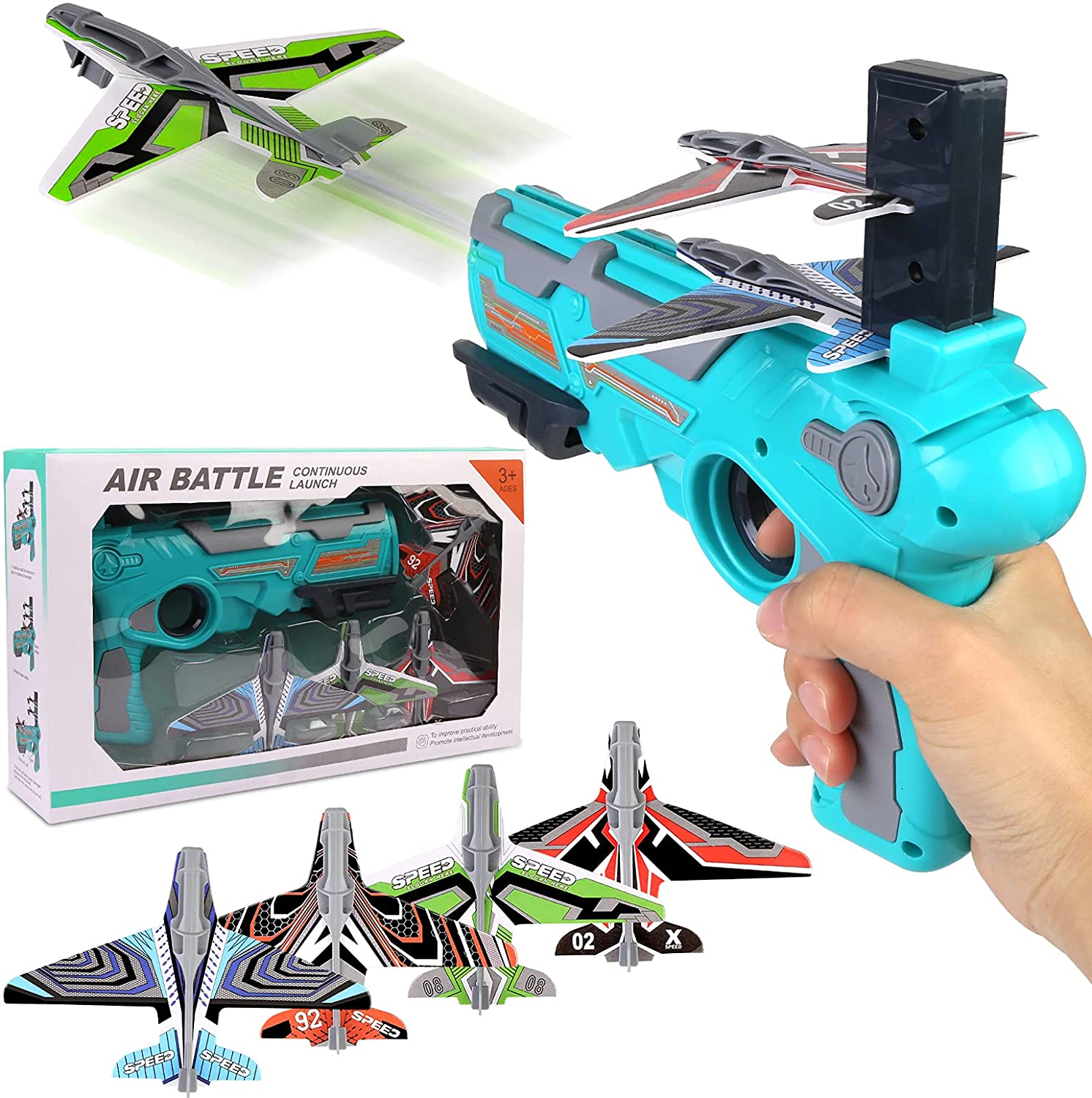 Детский игрушечный пистолет с самолетиками Air Battle катапульта с летающими самолетами бирюзовый (AB-1)
Детский игрушечный пистолет с самолетиками Air Battle катапульта с летающими самолетами бирюзовый (AB-1)