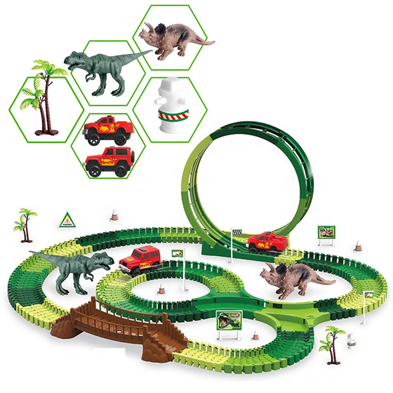 Автотрек DIY Dinosaur Track 195 элементов со световым эффектом и мертвой петлёй 4 м
Автотрек DIY Dinosaur Track 195 элементов со световым эффектом и мертвой петлёй 4 м