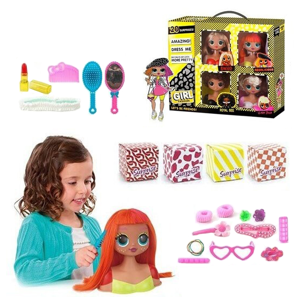 Игровой набор для причесок голова манекен 4 шт GIRL FASHION + 4 коробки со случайными сюрпризами
Игровой набор для причесок голова манекен 4 шт GIRL FASHION + 4 коробки со случайными сюрпризами