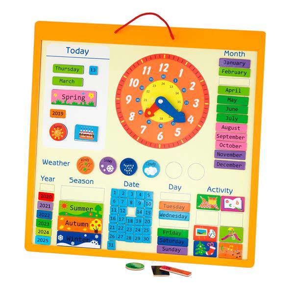 Магнитный календарь Viga Toys с часами, на английском языке (SKU-50377) 46 x 46 x 4 см
Магнитный календарь Viga Toys с часами, на английском языке (SKU-50377) 46 x 46 x 4 см