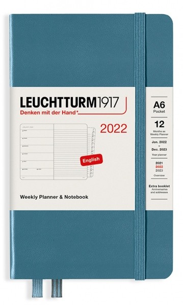 Щотижневик з місцем для записів Leuchtturm1917 на 2022 рік кишеньковий 9 х 15 см сіро-синій
Щотижневик з місцем для записів Leuchtturm1917 на 2022 рік кишеньковий 9 х 15 см сіро-синій