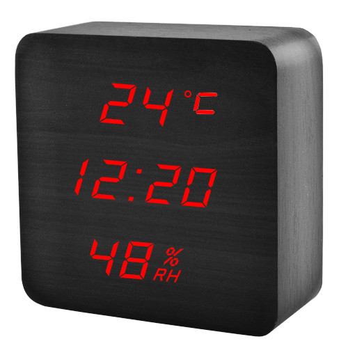 Электронные LED часы черные с красной подсветкой Wooden Clock VST-872S c температурой и влажностью
Электронные LED часы черные с красной подсветкой Wooden Clock VST-872S c температурой и влажностью