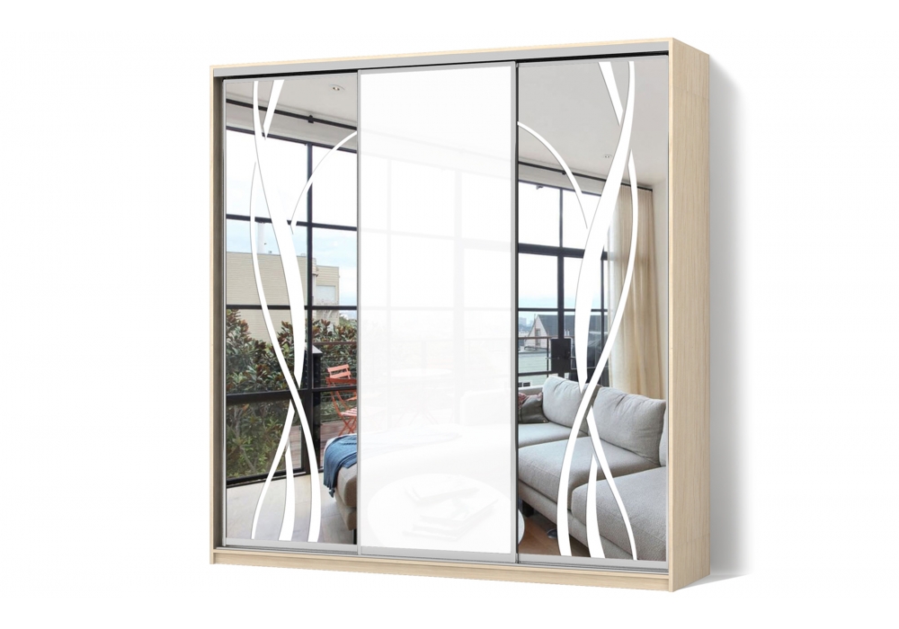 Шкаф-купе Luxe 3 двери Пескоструй/Пескоструй/Пескоструй рисунок матовое зеркало 7 - 9 - 44 CLS - III 240 x 200 x 45 см
Шкаф-купе Luxe 3 двери Пескоструй/Пескоструй/Пескоструй рисунок матовое зеркало 7 - 9 - 44 CLS - III 240 x 200 x 45 см