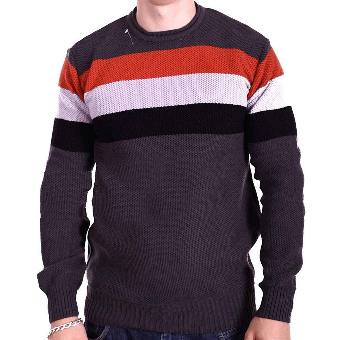 Мужской свитер в полоску YBM wear k0418/5 Темно-серый, Мужской свитер в полоску YBM wear k0418/5 Темно-серый M 
Мужской свитер в полоску YBM wear k0418/5 Темно-серый, Мужской свитер в полоску YBM wear k0418/5 Темно-серый M