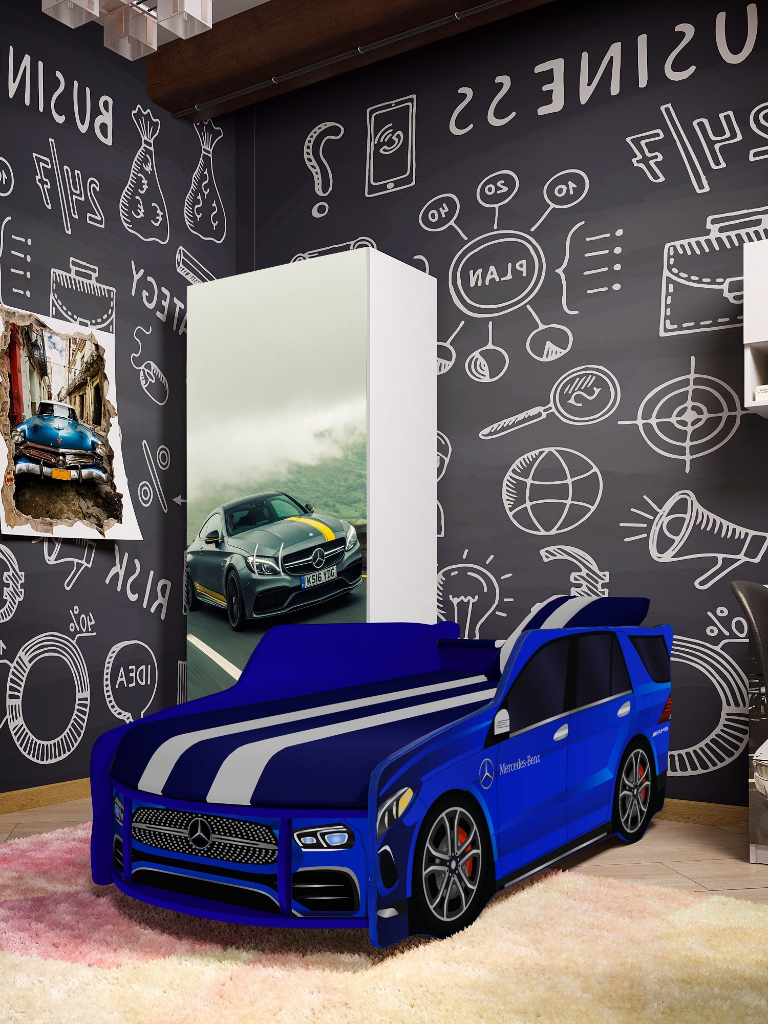 Кровать машина с подъемным механизмом Viorina-Deko Mercedes Premium 80/180 синяя
Кровать машина с подъемным механизмом Viorina-Deko Mercedes Premium 80/180 синяя