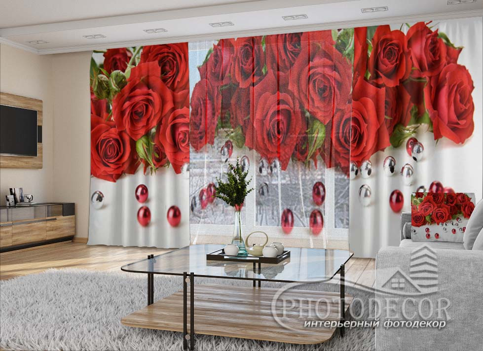 3D - Фото Шторы и Тюль PHOTODECOR "Розы с бусинками" (шторы 2,5м*2,9м, тюль 2,5м*3,0м)
3D - Фото Шторы и Тюль PHOTODECOR "Розы с бусинками" (шторы 2,5м*2,9м, тюль 2,5м*3,0м)