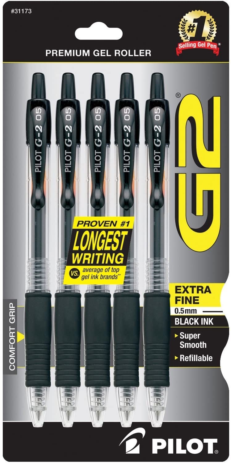Набор гелевых ручек PILOT G2 Premium Gel Pen, Extra Fine Черные автоматические 0.5 мм (31173)
Набор гелевых ручек PILOT G2 Premium Gel Pen, Extra Fine Черные автоматические 0.5 мм (31173)