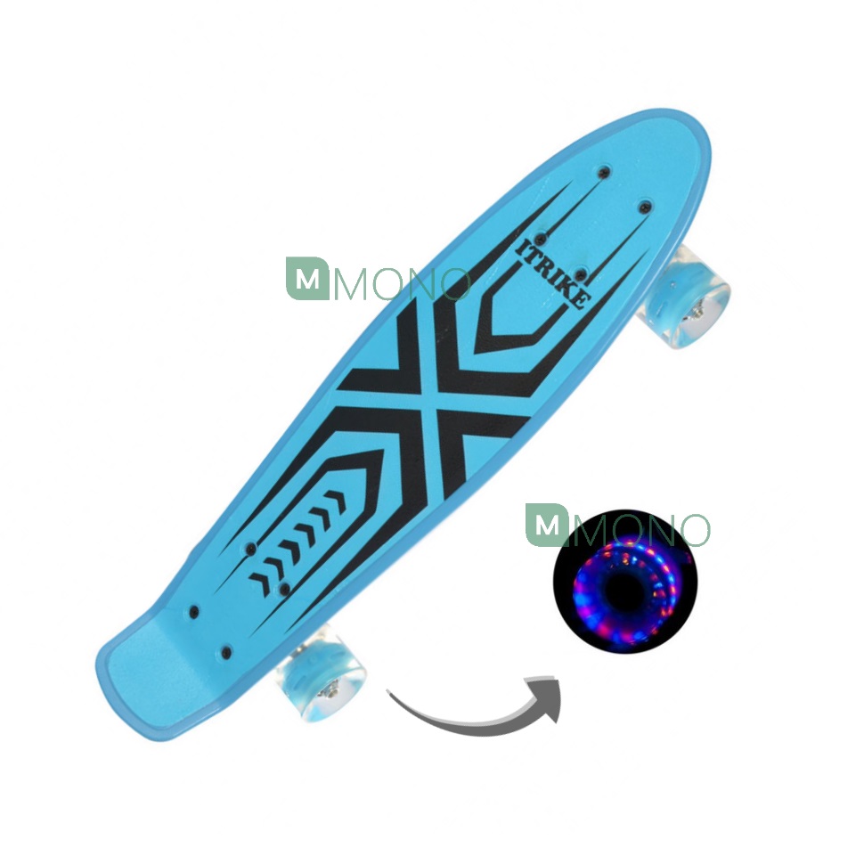 Скейт Penny Board iTrike Freestyle 56-15 см колеса PU полиуретан с разноцветной подсветкой, подшипник ABCE-7 Пенни борды MS 0749-1 Light Blue
Скейт Penny Board iTrike Freestyle 56-15 см колеса PU полиуретан с разноцветной подсветкой, подшипник ABCE-7 Пенни борды MS 0749-1 Light Blue