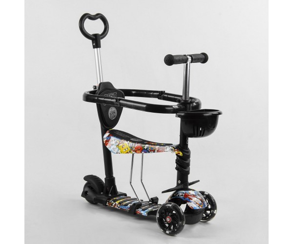 Cамокат Best Scooter Print 5 в 1, с бортиком, светящимися колесами, S3395, Черный
Cамокат Best Scooter Print 5 в 1, с бортиком, светящимися колесами, S3395, Черный