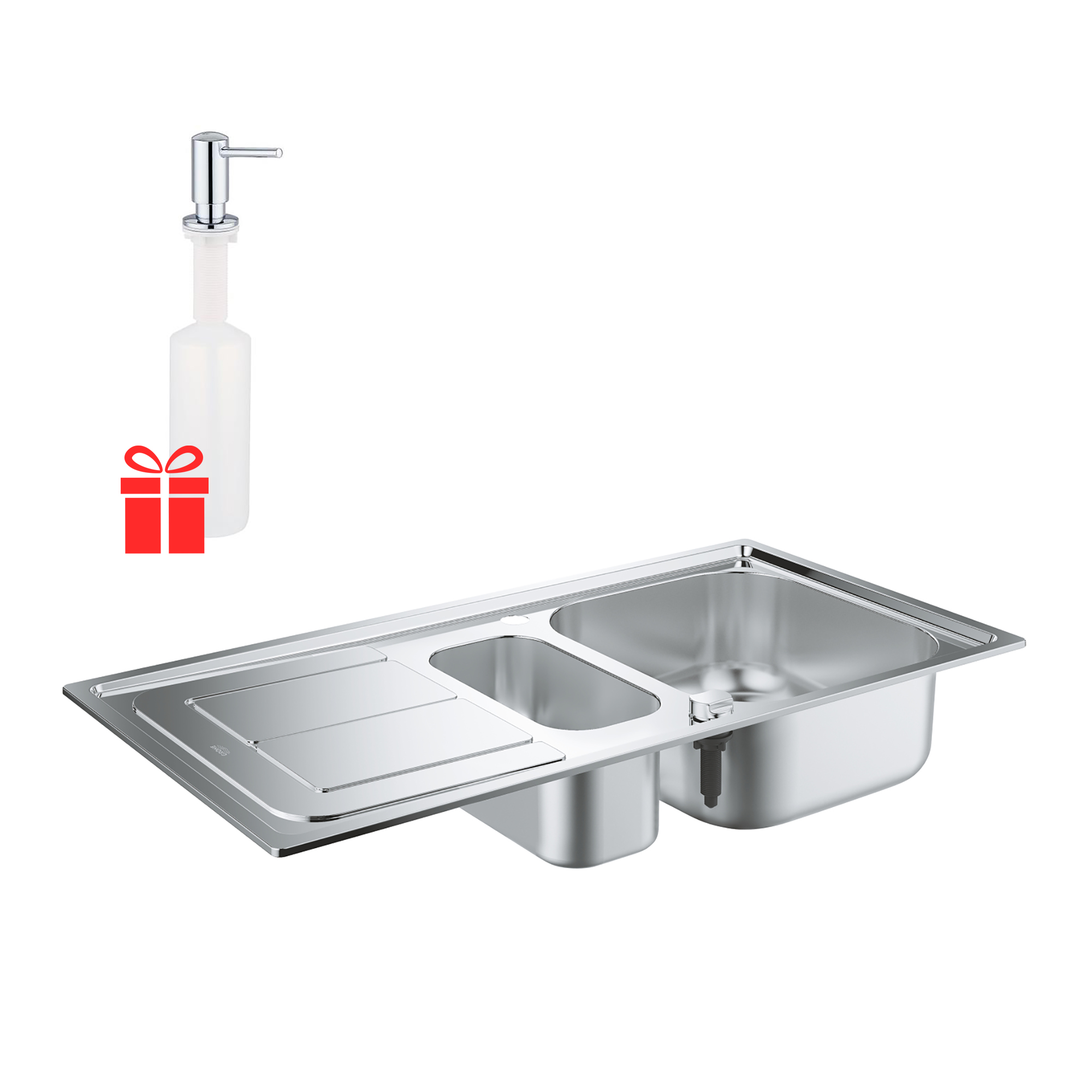 Набор Grohe мойка кухонная K300 31564SD0 + дозатор для моющего средства Contemporary 40536000
Набор Grohe мойка кухонная K300 31564SD0 + дозатор для моющего средства Contemporary 40536000
