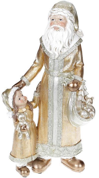 Фигура "Санта с малышкой" Gold 18х12.5х35см, полистоун 
Фигура "Санта с малышкой" Gold 18х12.5х35см, полистоун
