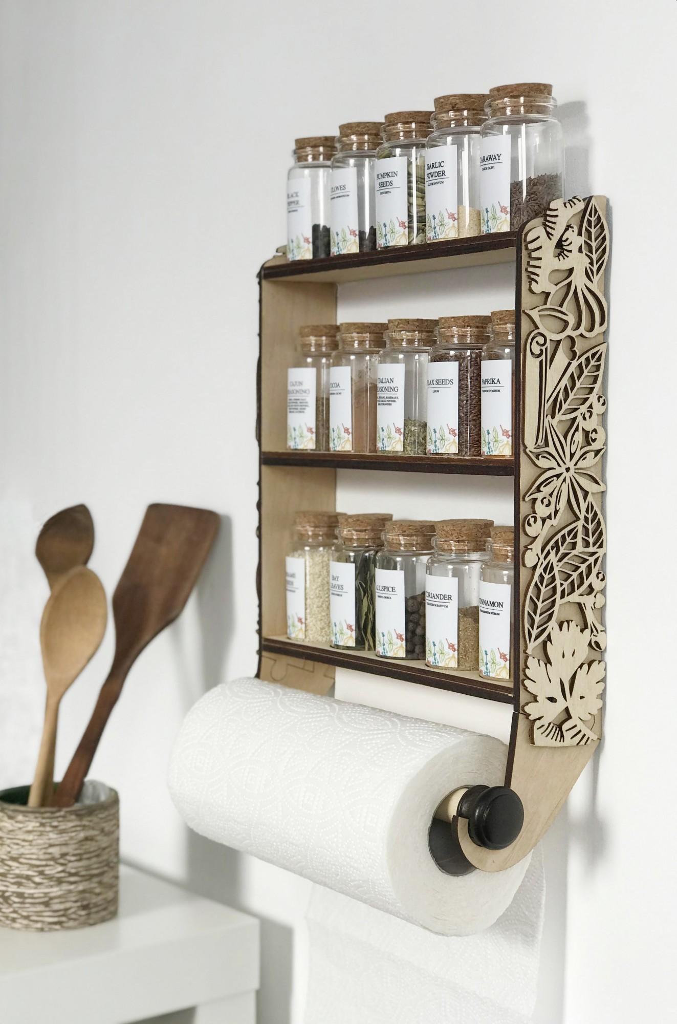 Набор для специй Rustic Kitchen Should Buy Wood Натуральное дерево с держателем для бумажного рушника 50х27х6
Набор для специй Rustic Kitchen Should Buy Wood Натуральное дерево с держателем для бумажного рушника 50х27х6