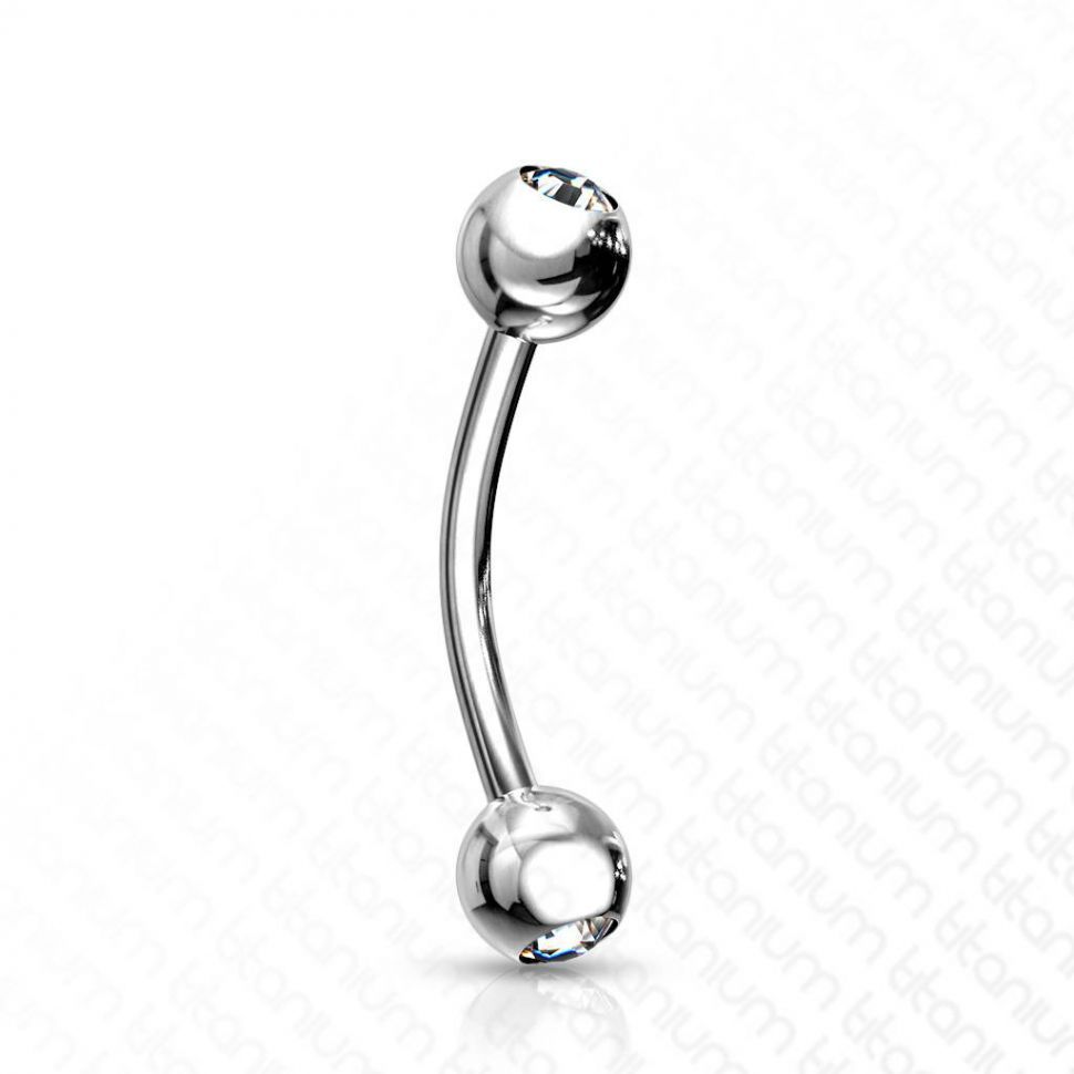 Изогнутая штанга (банан) для пирсинга пупка, брови PiercedFish T23C04 из титана с фианитами (10 мм)
Изогнутая штанга (банан) для пирсинга пупка, брови PiercedFish T23C04 из титана с фианитами (10 мм)