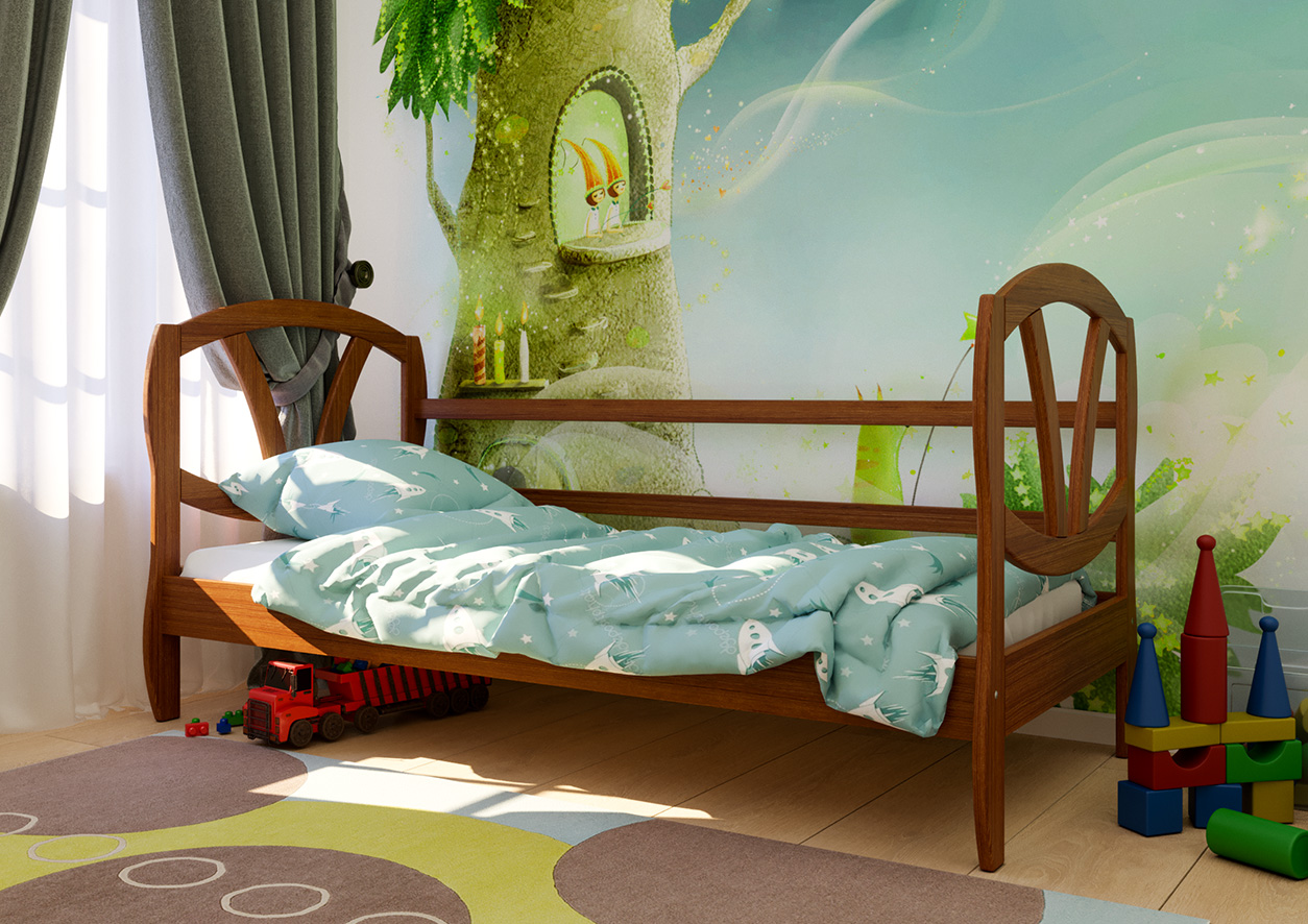 Кровать детская из натурального дерева ольха Виктория ЧДК 90x200 Орех
Кровать детская из натурального дерева ольха Виктория ЧДК 90x200 Орех