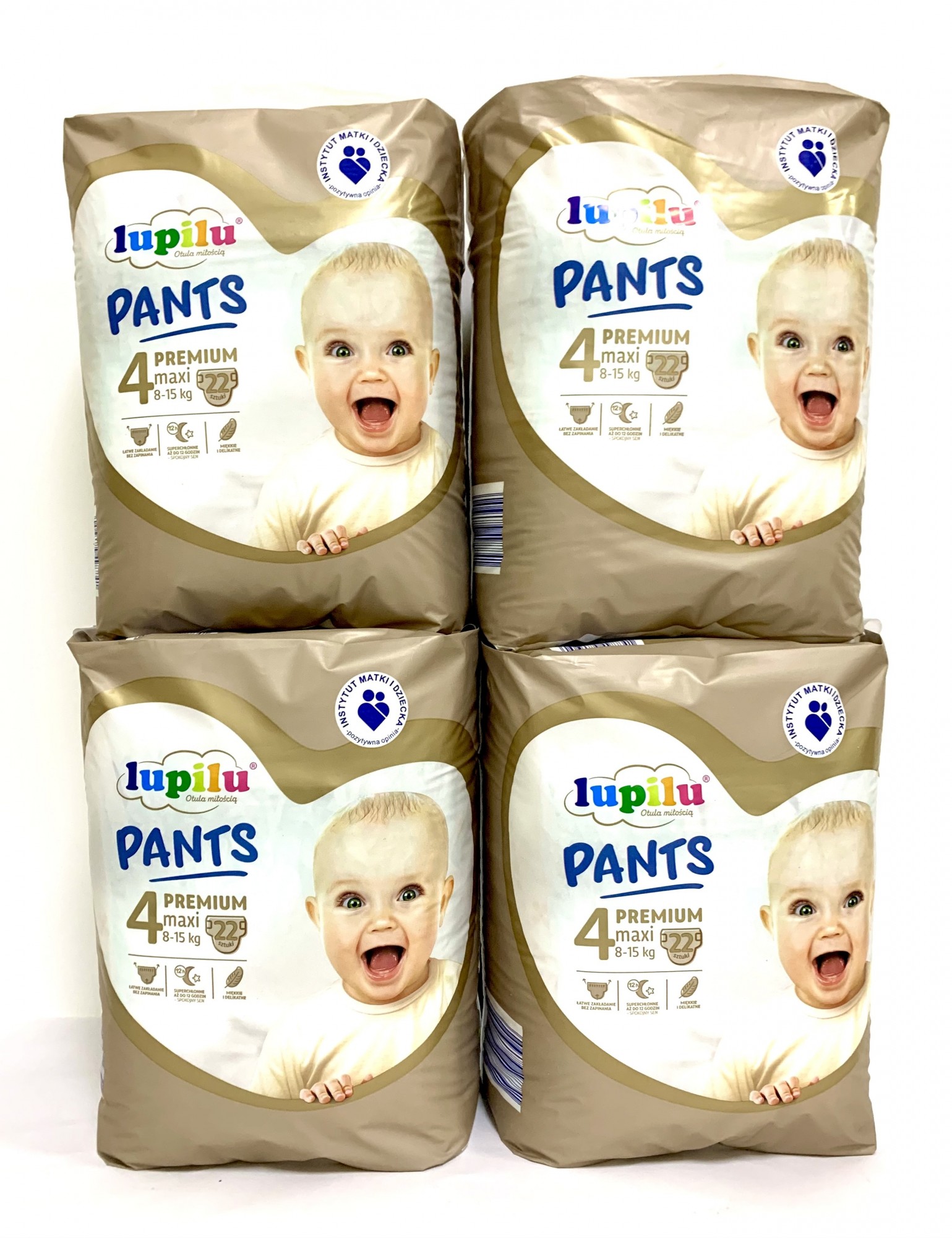 Набір з 4 уп. по 22 шт. (88шт) підгузників-трусиків 4 розміру Lupilu premium pants 8-15кг.
Набір з 4 уп. по 22 шт. (88шт) підгузників-трусиків 4 розміру Lupilu premium pants 8-15кг.