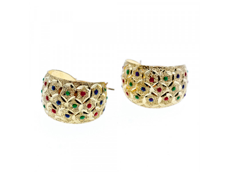 Золотые серьги 14К (585 проба) с разноцветными вставками из Эмали Sky Jewelry 001551
Золотые серьги 14К (585 проба) с разноцветными вставками из Эмали Sky Jewelry 001551