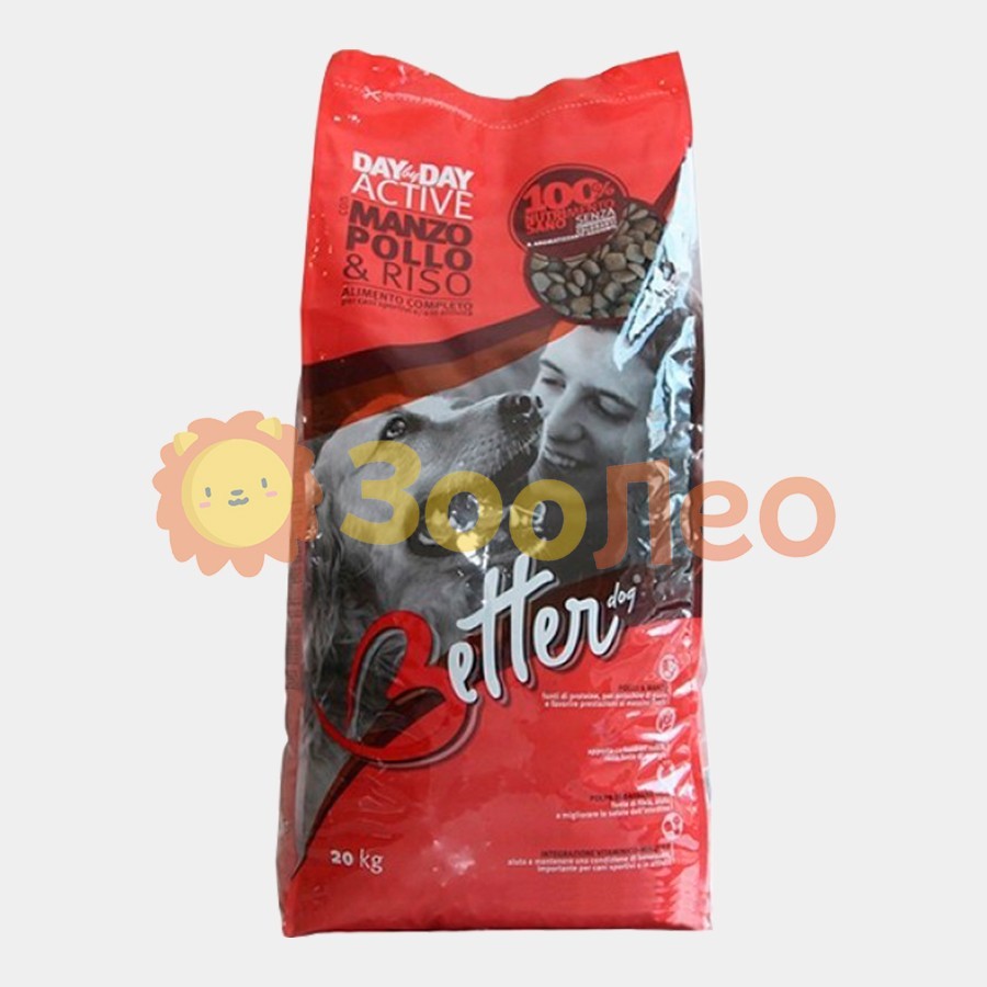 Сухой корм для активных собак Better с говядиной, курицей и рисом 20 кг
Сухой корм для активных собак Better с говядиной, курицей и рисом 20 кг