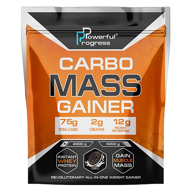 Высокоуглеводный гейнер Powerful Progress Сarbo Mass Gainer 2 кг Орео
Высокоуглеводный гейнер Powerful Progress Сarbo Mass Gainer 2 кг Орео