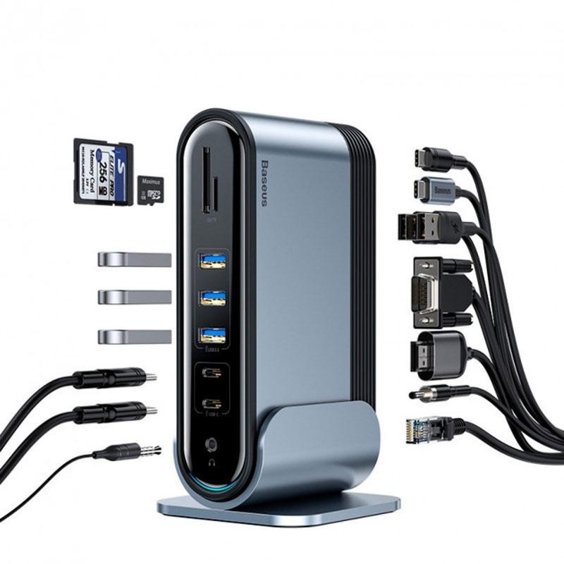 Мультипортовый USB Hub Baseus Working Station Three-Screen 16in1 Type-C (VGA/HDMI) Dark Grey
Мультипортовый USB Hub Baseus Working Station Three-Screen 16in1 Type-C (VGA/HDMI) Dark Grey