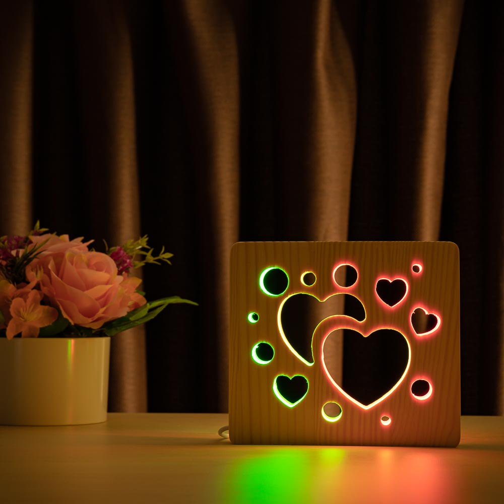 Светильник ночник ArtEco Light из дерева LED "Сердечки" с пультом и регулировкой цвета, двойной RGB
Светильник ночник ArtEco Light из дерева LED "Сердечки" с пультом и регулировкой цвета, двойной RGB