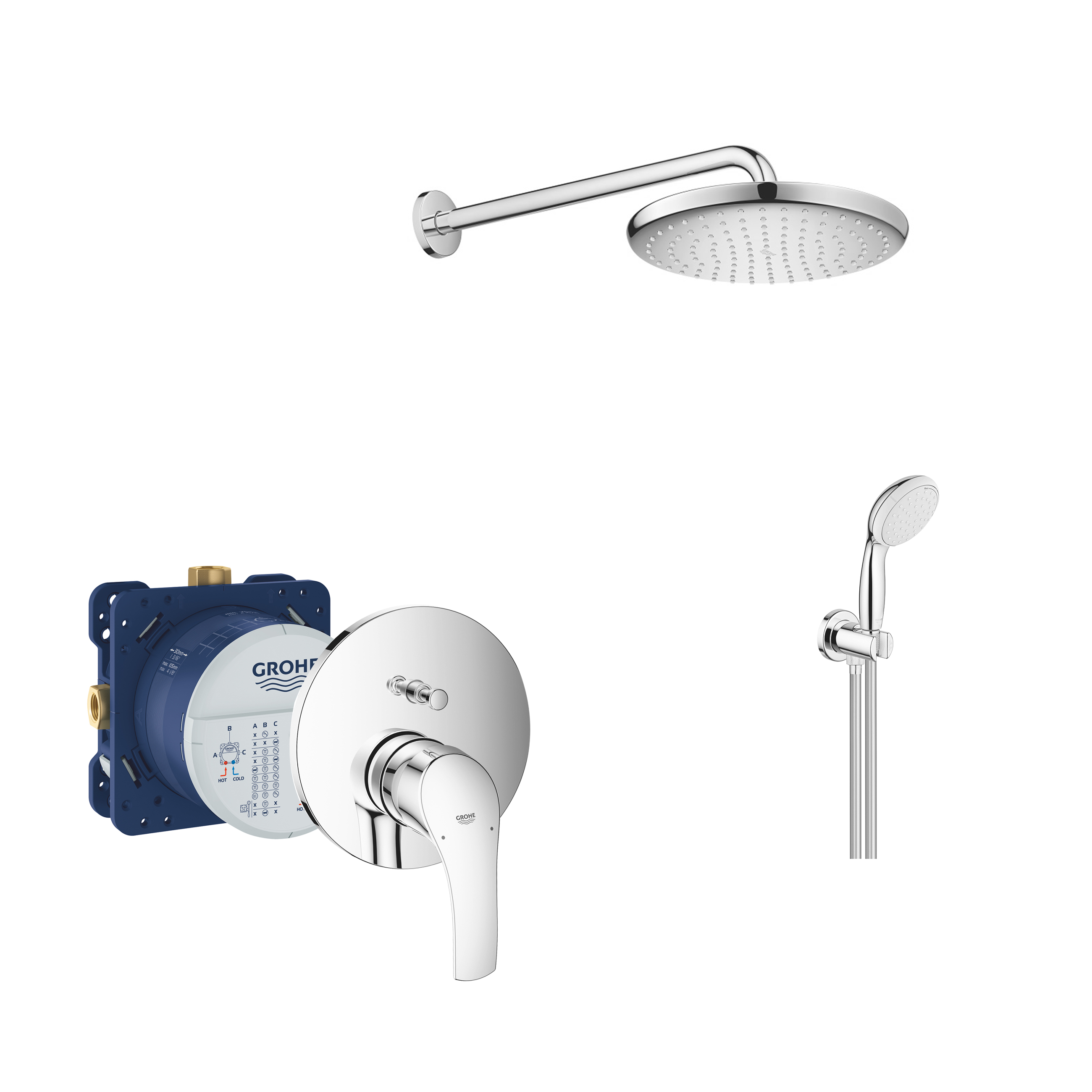 Душевая система скрытого монтажа Grohe Eurosmart с Tempesta 250 (цвет - хром) (26416SC3)
Душевая система скрытого монтажа Grohe Eurosmart с Tempesta 250 (цвет - хром) (26416SC3)