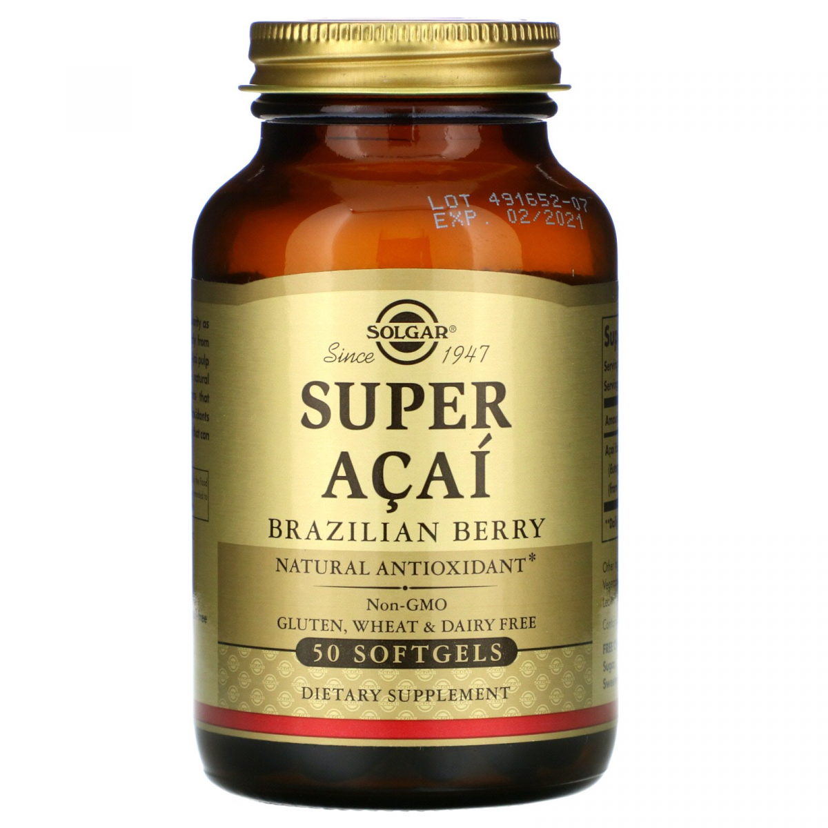 Асаи бразильская ягода Solgar (Super Acai Brazilian Berry) 50 гелевых капсул
Асаи бразильская ягода Solgar (Super Acai Brazilian Berry) 50 гелевых капсул