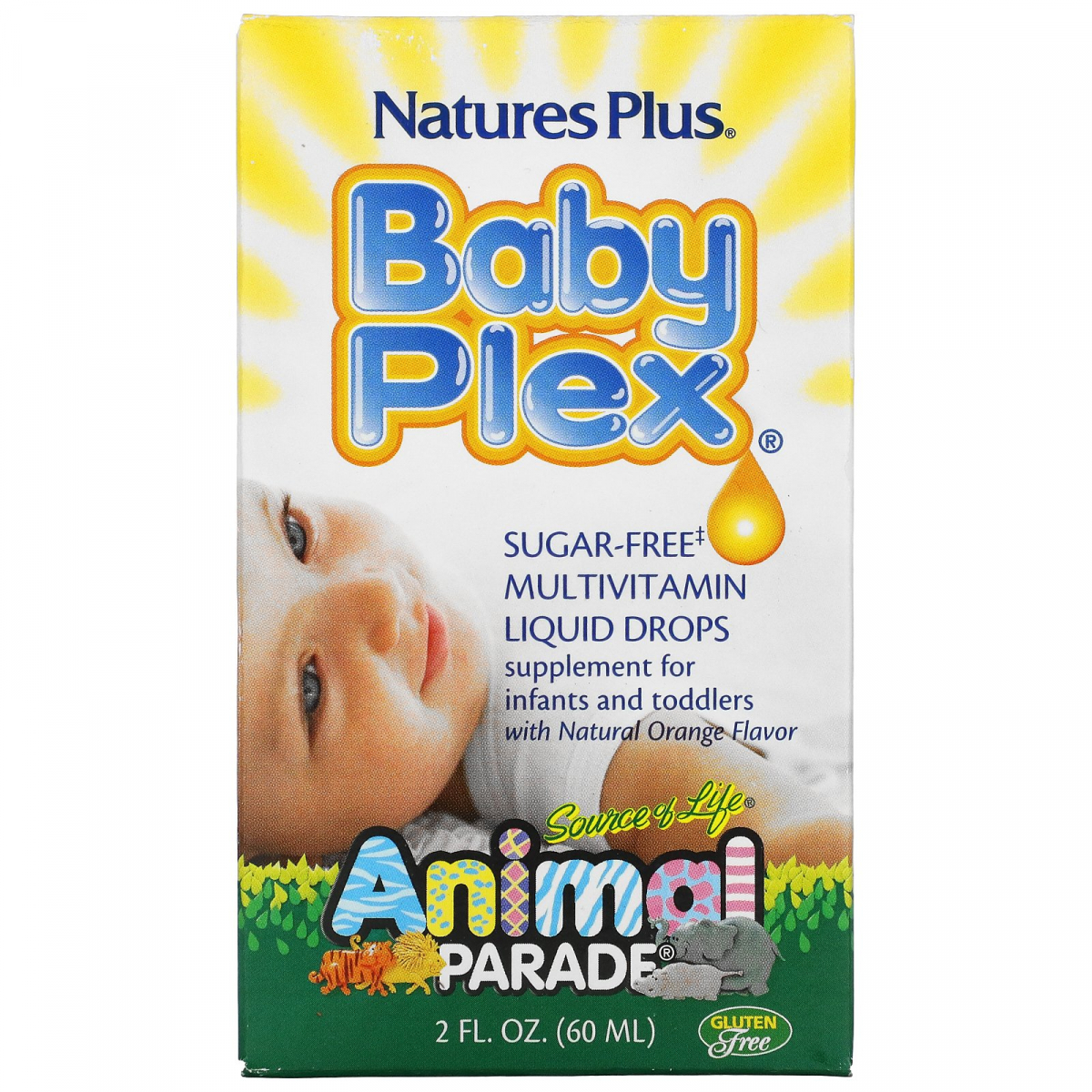 Жидкие мультивитаминные капли без сахара апельсин Nature's Plus (Animal Parade Baby Plex) 60 мл
Жидкие мультивитаминные капли без сахара апельсин Nature's Plus (Animal Parade Baby Plex) 60 мл