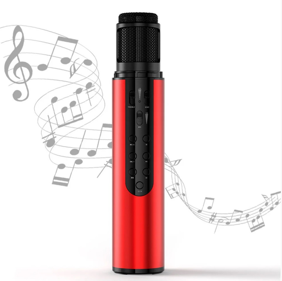 Караоке микрофон K1 стерео колонка HiFi со звуковой картой DSP с органайзером красный
Караоке микрофон K1 стерео колонка HiFi со звуковой картой DSP с органайзером красный