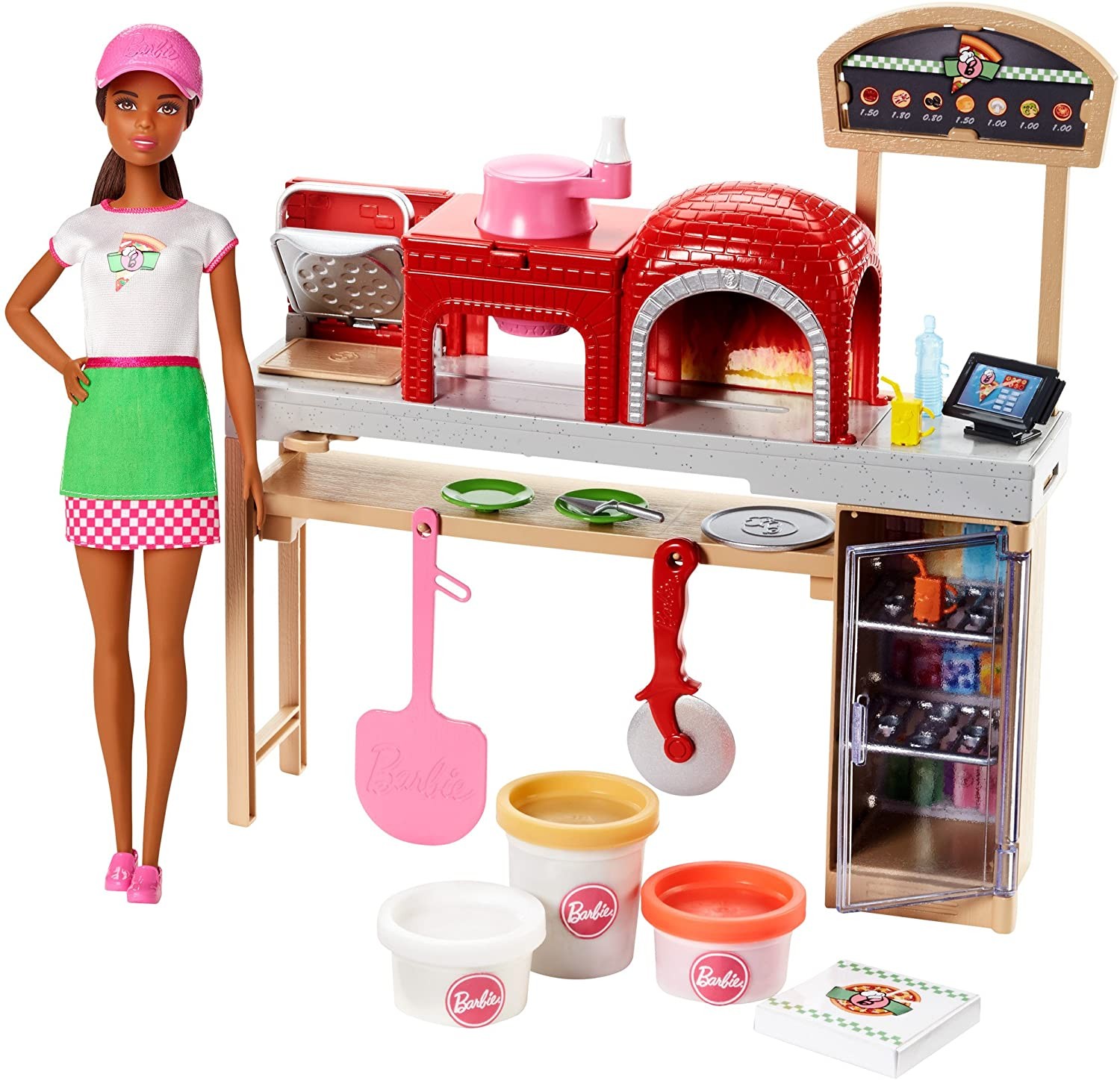 Игровой набор Барби Пицца-шеф с пластилином, брюнетка (Barbie Pizza Chef Doll and Playset, Brunette)
Игровой набор Барби Пицца-шеф с пластилином, брюнетка (Barbie Pizza Chef Doll and Playset, Brunette)