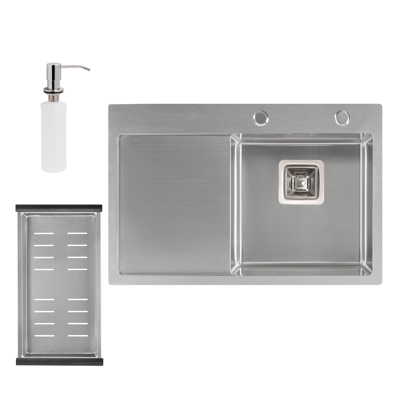 Набір 3 в 1 Qtap кухонна мийка DK6845R 3.0/1.2 мм Satin + сушарка + дозатор для миючого засобу
Набір 3 в 1 Qtap кухонна мийка DK6845R 3.0/1.2 мм Satin + сушарка + дозатор для миючого засобу