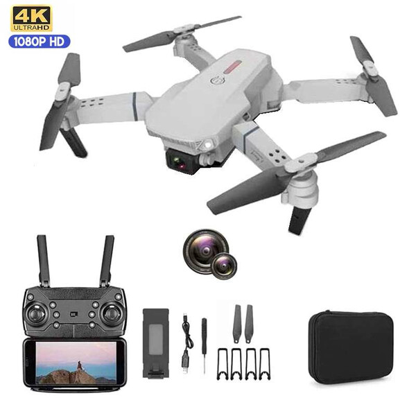 Квадрокоптер с камерой 4K и 1080P HD Wi-Fi Мини-дрон E-88 с гироскопом Серый (7980270)
Квадрокоптер с камерой 4K и 1080P HD Wi-Fi Мини-дрон E-88 с гироскопом Серый (7980270)