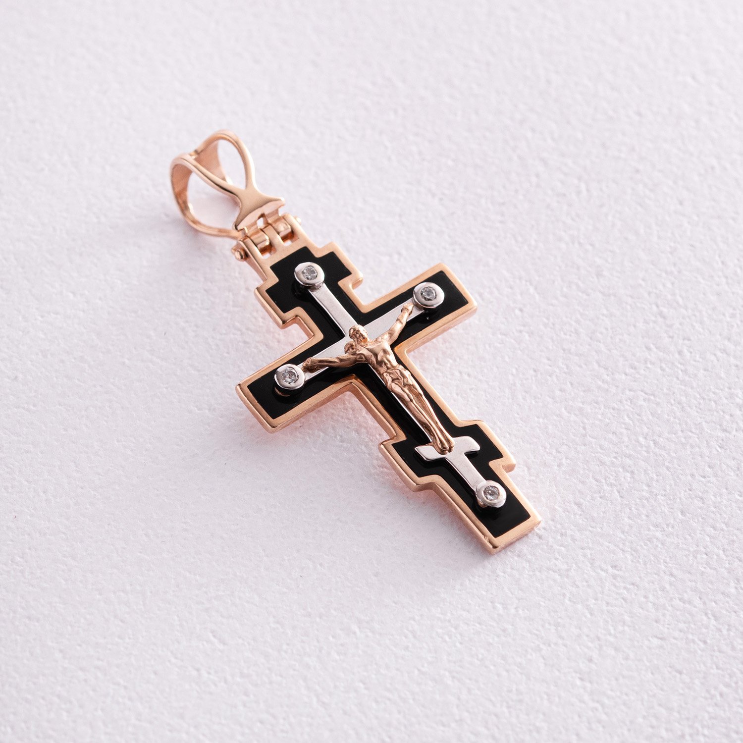 Золотой православный крестик 270073Е Оникс
Золотой православный крестик 270073Е Оникс