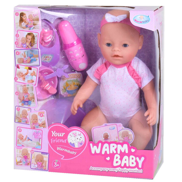 Пупс функциональный Warm Baby 40 см с бутылочкой горшком и аксессуарами (7656910)
Пупс функциональный Warm Baby 40 см с бутылочкой горшком и аксессуарами (7656910)