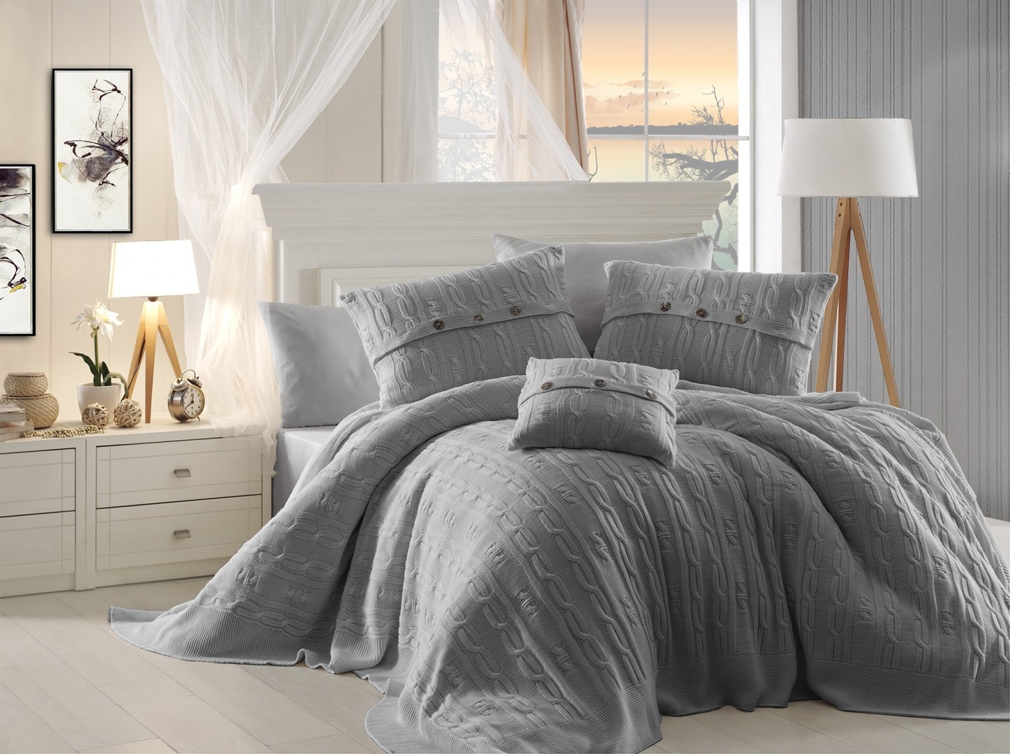 Комплект постельного белья c вязаным пледом евро от First Choice Nirvana EXCELLEN Gri (N-329)
Комплект постельного белья c вязаным пледом евро от First Choice Nirvana EXCELLEN Gri (N-329)