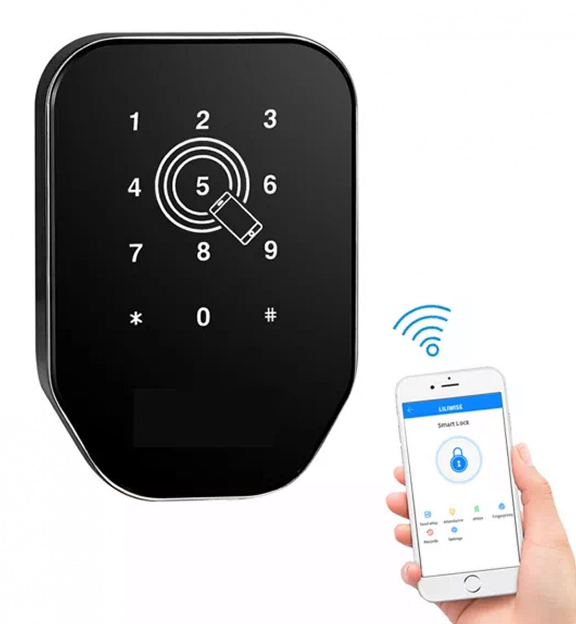 Замок мебельный электронный с TTLock, Bluetooth, трехрядной цифровой панелью кодового доступа
Замок мебельный электронный с TTLock, Bluetooth, трехрядной цифровой панелью кодового доступа