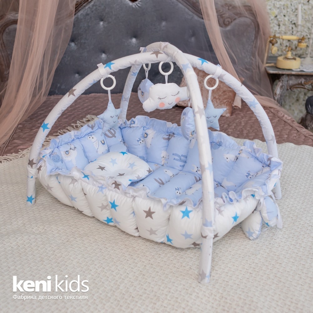 Игровой развивающий Коврик-Кокон гнездышко 2 в 1 для новорожденных KENI KIDS Ламы 84x61 см. Бело-Голубой + Дуги с игрушками + Ортопедическая Подушка
Игровой развивающий Коврик-Кокон гнездышко 2 в 1 для новорожденных KENI KIDS Ламы 84x61 см. Бело-Голубой + Дуги с игрушками + Ортопедическая Подушка