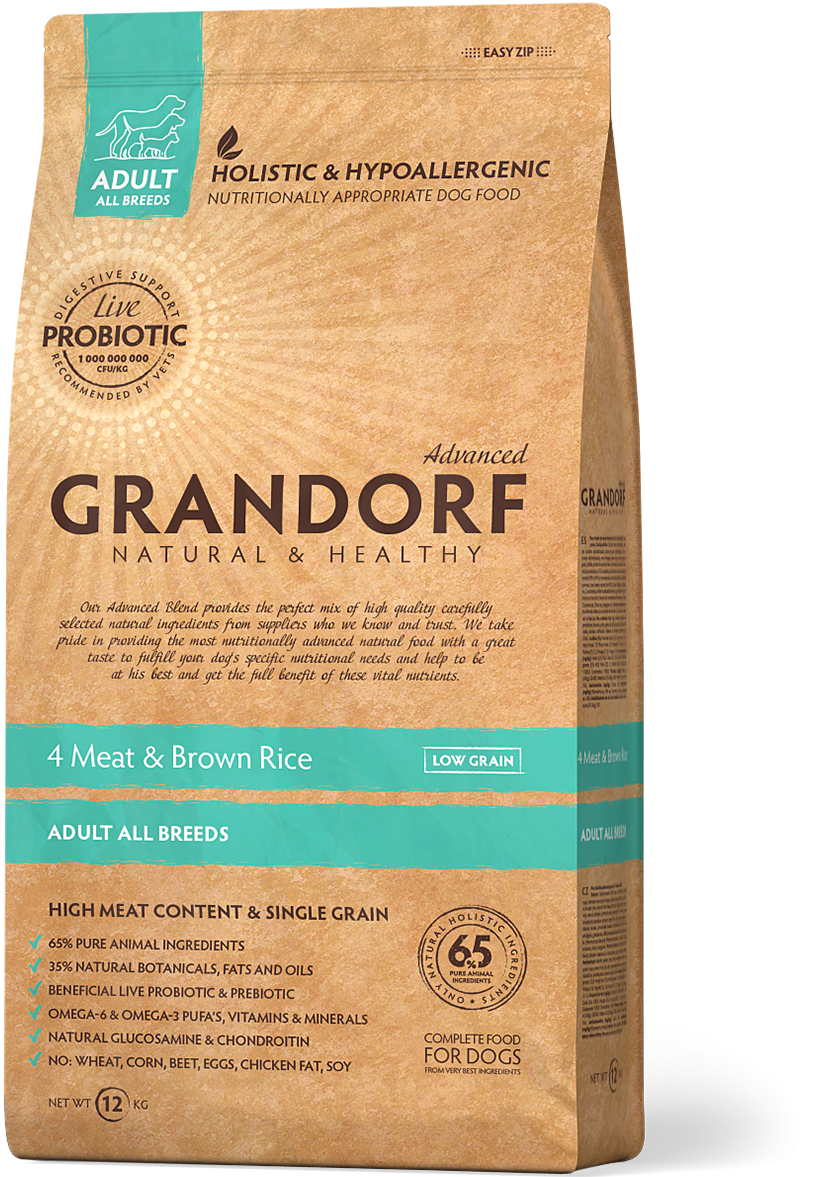 Сухой корм для собак Grandorf Living Probiotics 4 Meat & Brown Rice All Breeds 12 кг (7022)
Сухой корм для собак Grandorf Living Probiotics 4 Meat & Brown Rice All Breeds 12 кг (7022)