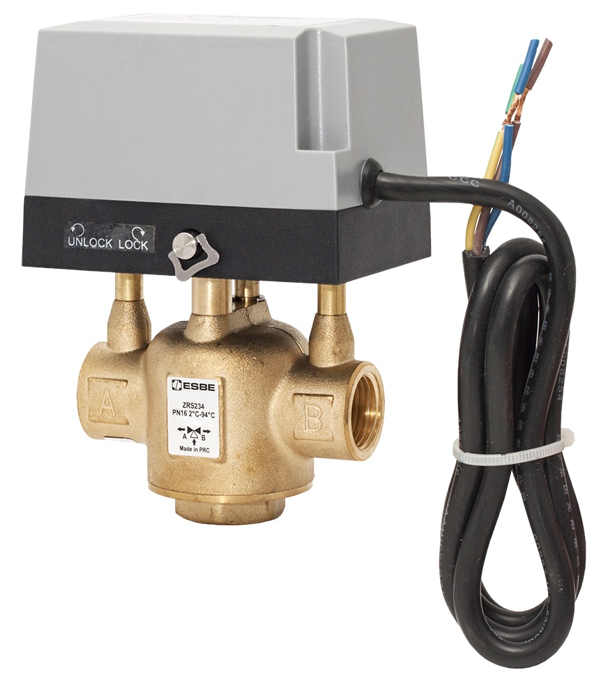 Трехходовой зональный клапан с электроприводом ESBE ZRS234, G 3/4"
Трехходовой зональный клапан с электроприводом ESBE ZRS234, G 3/4"