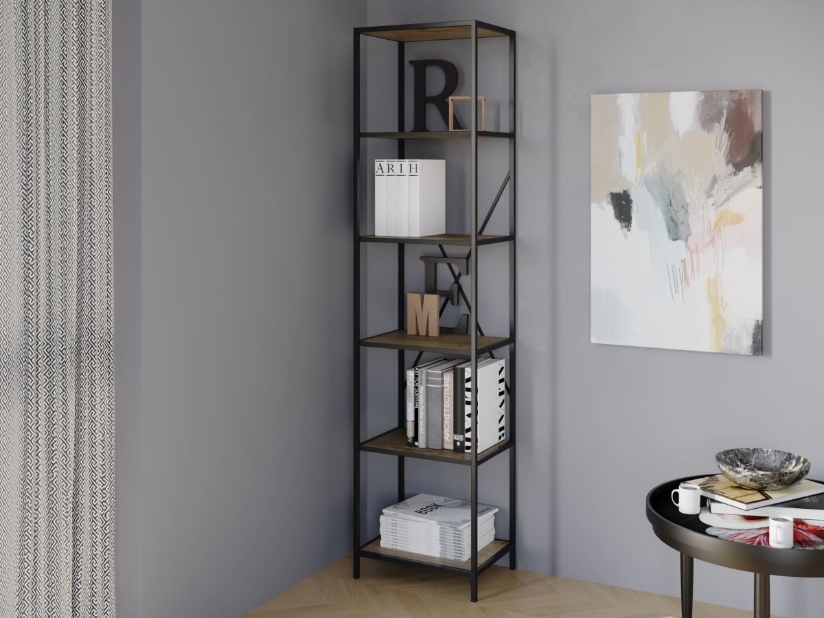 Стеллаж-перегородка с металлическим каркасом в стиле Лофт (Loft) DrevoGoods узкий, усиленный, напольный / пристенный для дома и офиса с 6 полками для книг и вещей 1855х400х330мм; металл: Черный; дерево: Аликанте темный
Стеллаж-перегородка с металлическим каркасом в стиле Лофт (Loft) DrevoGoods узкий, усиленный, напольный / пристенный для дома и офиса с 6 полками для книг и вещей 1855х400х330мм; металл: Черный; дерево: Аликанте темный