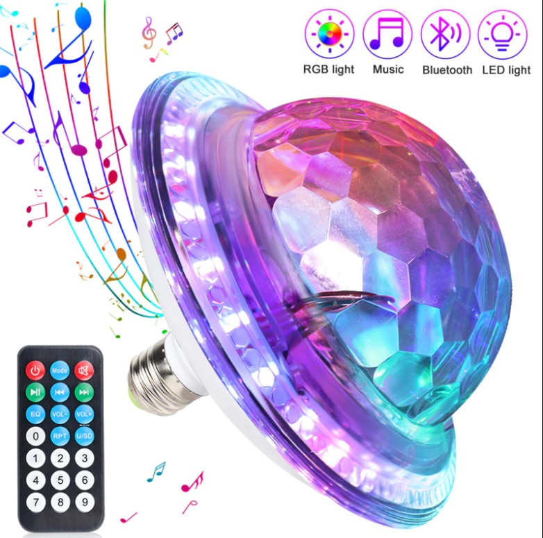 Диско - шар в патрон E27 Crystal Magic Ball E27 0926 LED с пультом UFO Bluetooth MP3
Диско - шар в патрон E27 Crystal Magic Ball E27 0926 LED с пультом UFO Bluetooth MP3