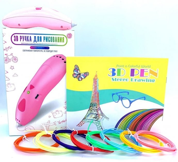 Детская ручка для рисования беспроводная 3D Pen WM-9901 с трафаретами и набором пластика Розовая
Детская ручка для рисования беспроводная 3D Pen WM-9901 с трафаретами и набором пластика Розовая