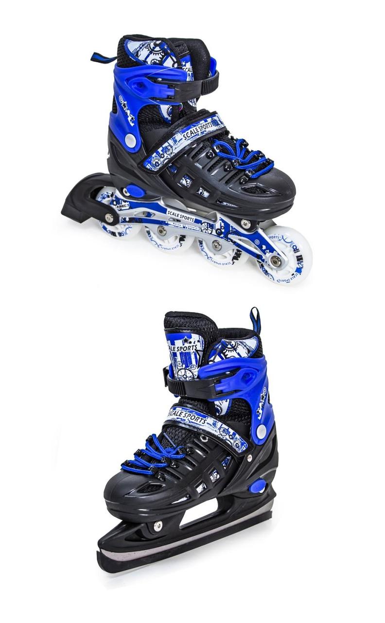КОМПЛЕКТ Ролики-Коньки 2В1 SCALE SPORT СИНИЙ, размер 34-37 колёса+лезвия для льда, защита на руки и ноги шлем
КОМПЛЕКТ Ролики-Коньки 2В1 SCALE SPORT СИНИЙ, размер 34-37 колёса+лезвия для льда, защита на руки и ноги шлем