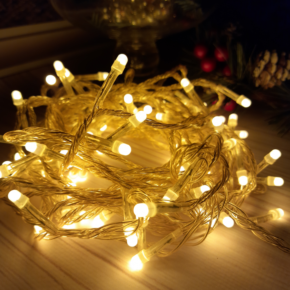 Наружная новогодняя гирлянда-нить (String-Lights) 100L-WW-1 10 м теплый белый свет
Наружная новогодняя гирлянда-нить (String-Lights) 100L-WW-1 10 м теплый белый свет