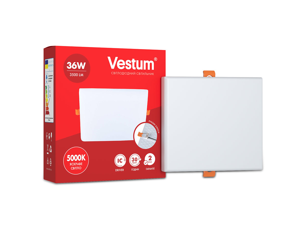 Квадратный светодиодный врезной светильник "без рамки" Vestum 36W 4100K 1-VS-5609
Квадратный светодиодный врезной светильник "без рамки" Vestum 36W 4100K 1-VS-5609